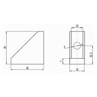 40-160-0 MODULAR SOLUTIONS ALUMINUM GUSSET 18.5MM X 45MM ANGLE WITH OUT HARDWARE